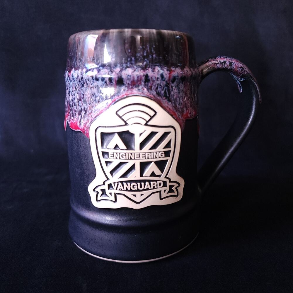 Engineering Vanguard Beer Coffee Mug Stein Engineer Cup Black Handmade in USA